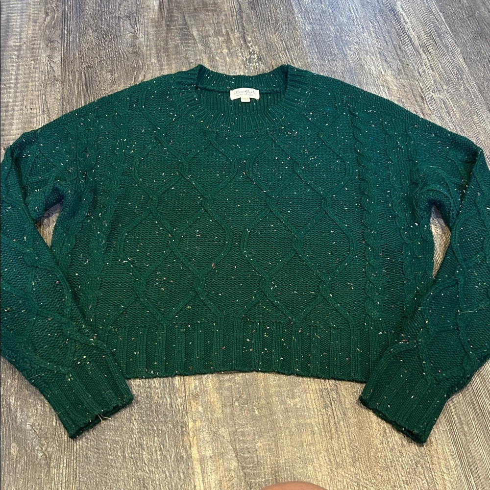 Ultra Flirt Teal Cable Knit Sweater Size Medium